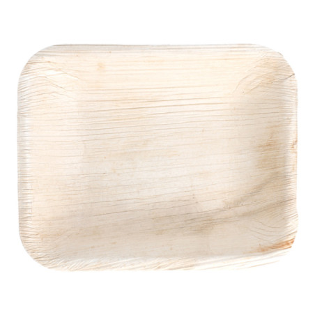 Plateau rectangulaire Feuilles Palmier16x12,5x3cm (25 Unités)