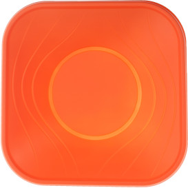Plastic Kom PP Vierkant "X-Table" oranje 18x18cm (8 stuks) 