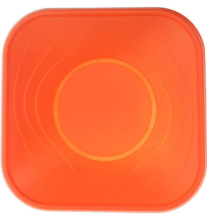 Bol Plastique PP Carré "X-Table" Orange 18x18cm (120 Utés)