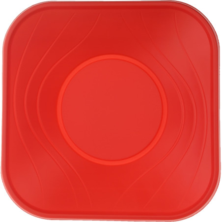 Bol Plastique PP Carré "X-Table" Rouge 18x18cm (8 Utés)