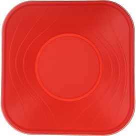 Plastic Kom PP Vierkant "X-Table" rood 18x18cm (120 stuks)
