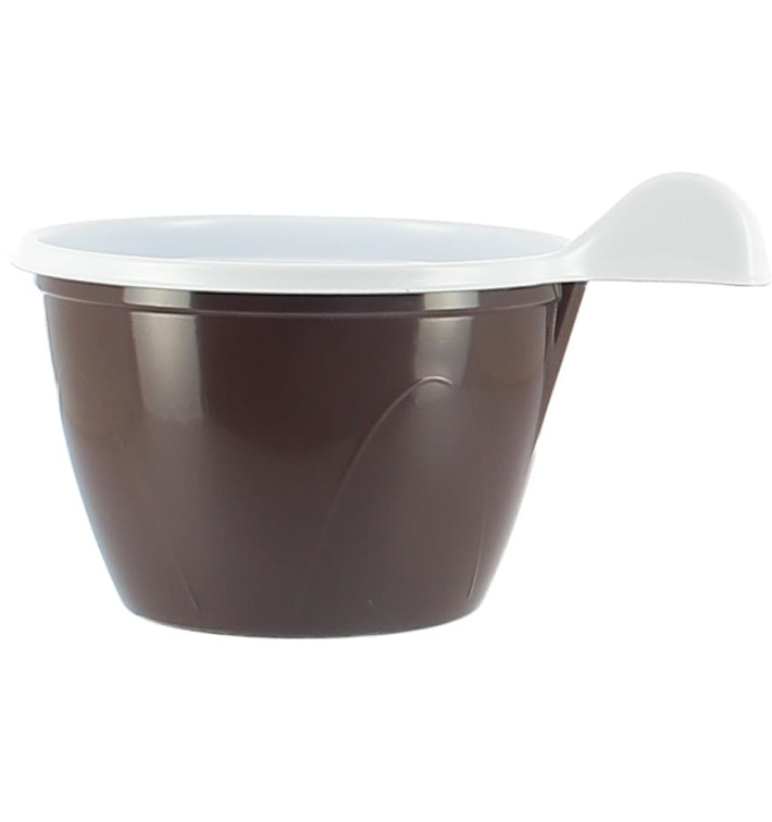 Tasse Plastique PS Chocolat 100 ml (20 Unités)