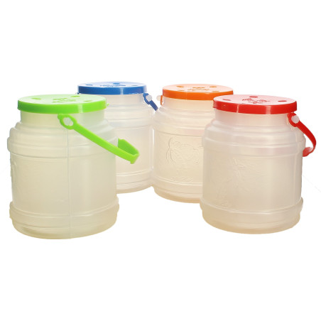 Plastic melk Container met handvat en Deksel 500 ml (10 stuks) 