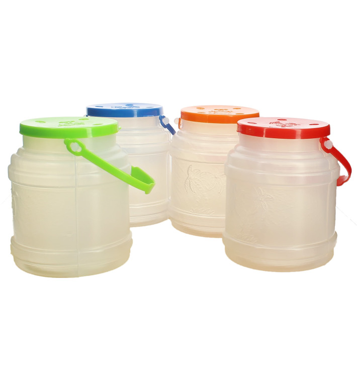 Plastic melk Container met handvat en Deksel 500 ml (100 stuks)