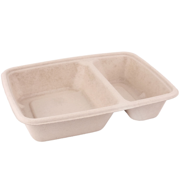 Suikerriet Container 2 Compartmenten 800ml 23x16,5x5cm (300 stuks)