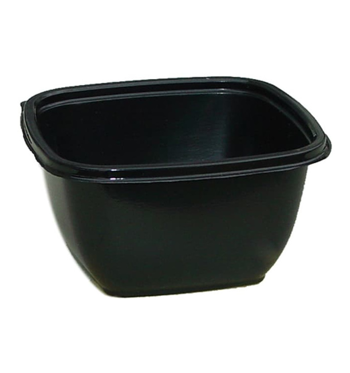 Bol Plastique Noir PET 375ml 125x125x50mm (50 Utés)