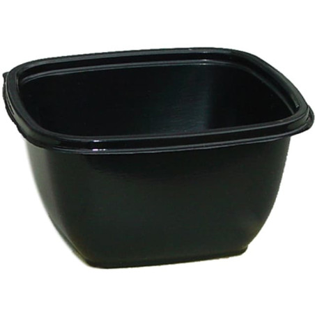 Bol Plastique Noir PET 375ml 125x125x50mm (50 Utés)