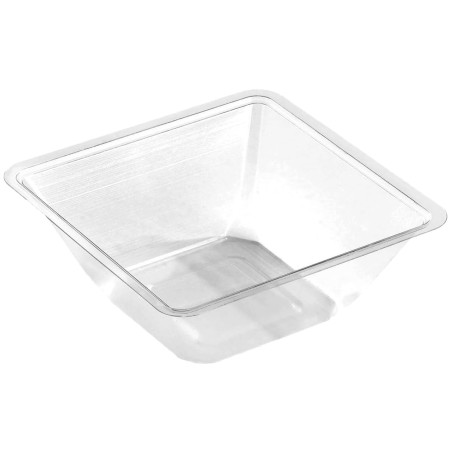 Bol mini en Plastique PET Thermo-Scellable 175ml 9x9x4cm (50 Utés)