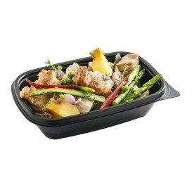 Plastic deli Container PP zwart 500ml 20x13x5cm (300 stuks)