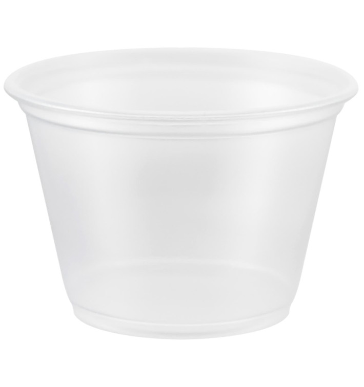 Pot à Sauce Plastique PP Trans. 75ml Ø6,6cm (125 Utés)