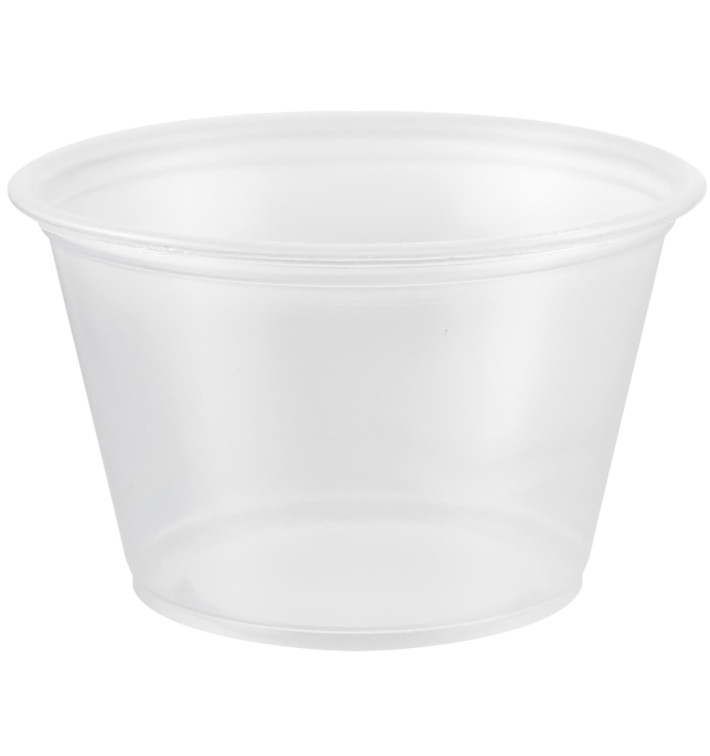 Pot à Sauce Plastique PP Trans. 120ml Ø7,3cm (2500 Utés)