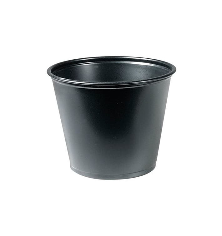 Pot à Sauce Plastique PP Noir 165ml Ø7,3cm (2500 Utés)