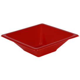 Bol en Plastique PS Carré Rouge 12x12cm (720 Utés)