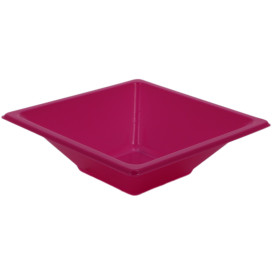 Bol en Plastique PS Carré Fuchsia 12x12cm (25 Utés)