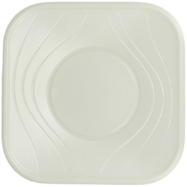 Assiette Plastique PP "X-Table" Carré Perle 180mm (120 Utés)