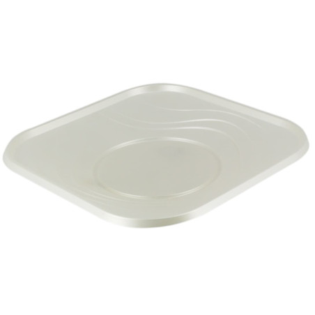 Assiette Réutilisable Economique PP "X-Table" Perle 18x18cm (120 Utés)