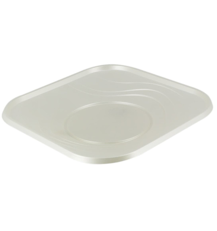 Assiette Plastique PP "X-Table" Carré Perle 230mm (8 Unités)