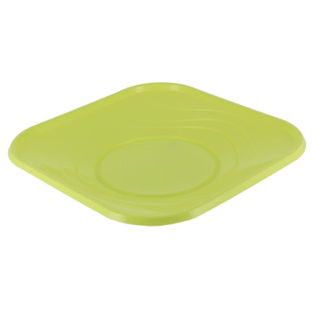 Assiette Réutilisable Economique PP "X-Table" Citron vert 18x18cm (8 Utés)