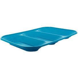 Plastic dienblad microgolfbaar "X-Table" 3C turkoois 33x23cm (2 stuks) 