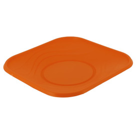 Plastic bord PP "X-Table" Vierkant oranje 18 cm (120 stuks)