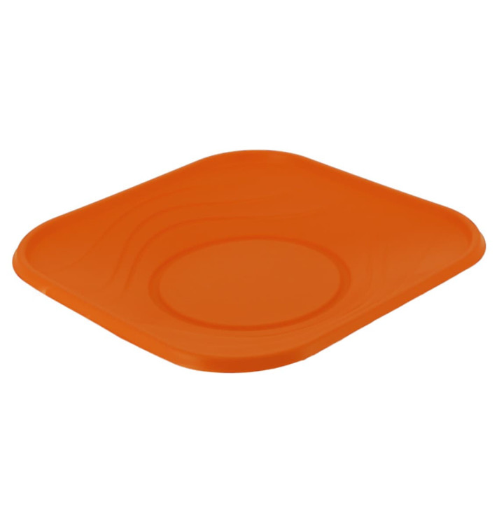 Plastic bord PP "X-Table" Vierkant oranje 18 cm (120 stuks)