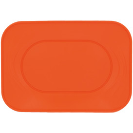 Plastic dienblad microgolfbaar "X-Table" oranje 33x23cm (60 stuks)