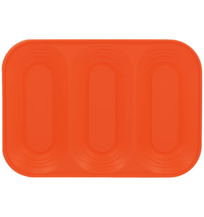 Plastic dienblad microgolfbaar "X-Table" 3C oranje 33x23cm (2 stuks) 