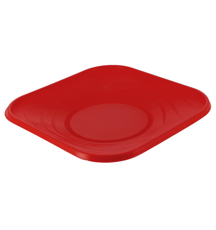 Assiette Plastique PP "X-Table" Rouge 230mm (8 Utés)