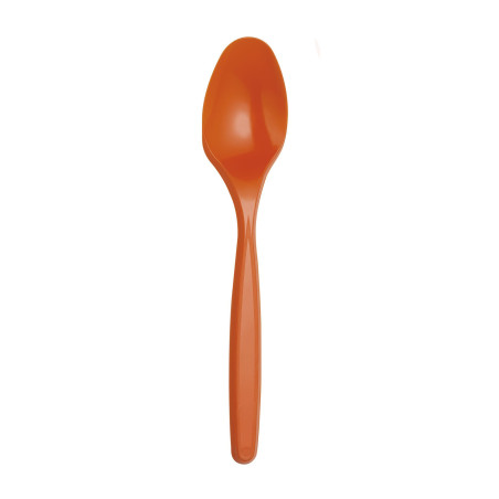 Petite Cuillère Plastique Orange PS 120mm (40 Unités)