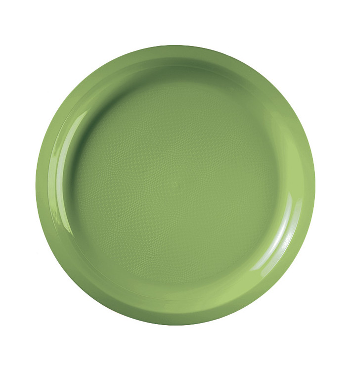 Assiette Plastique Réutilisable Vert citron PP Ø290mm (300 Utés)