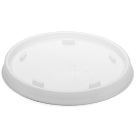 Plastic PS Deksel met rietsleuf transparant Ø8,1cm (100 stuks) 