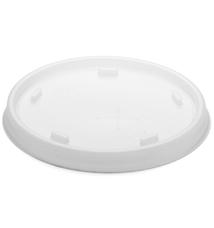 Plastic PS Deksel met rietsleuf transparant Ø8,1cm (100 stuks) 