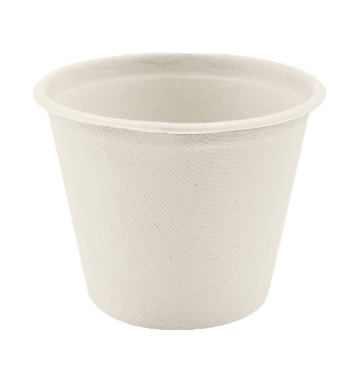 Pot Bio en Canne à Sucre Blanc Ø110mm 450ml (50 Utés)