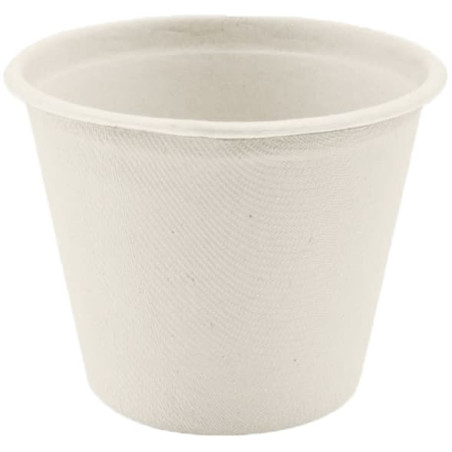 Pot Bio en Canne à Sucre Blanc Ø110mm 450ml (50 Utés)