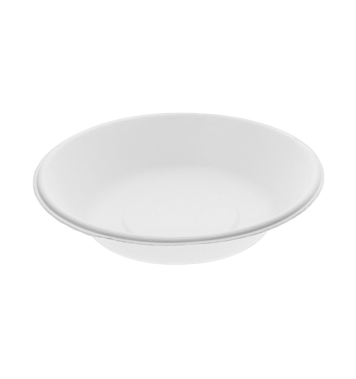 Assiette Creuse Canne à Sucre Blanc Ø180mm (50 Unités)