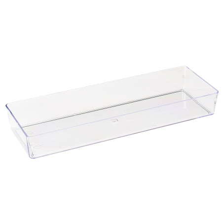 Plastic dienblad PS Rechthoekige vorm transparant 4,6x13cm (50 stuks) 