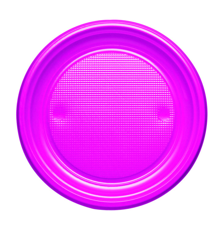 Assiette Plastique PS Plate Fuchsia Ø170mm (50 Unités)