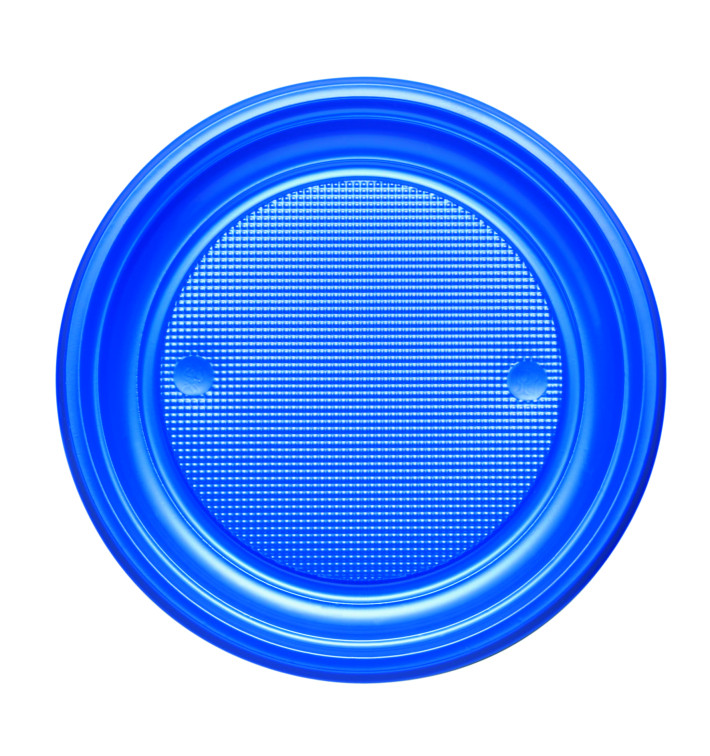 Assiette Plastique PS Plate Bleu Foncé Ø170mm (50 Unités)