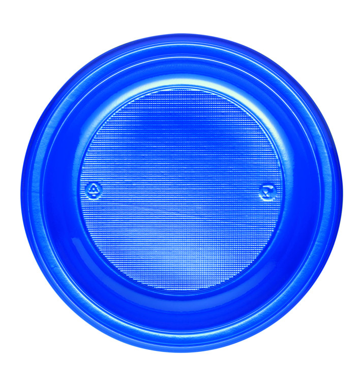 Assiette Plastique PS Creuse Bleu Foncé Ø220mm (30 Unités)