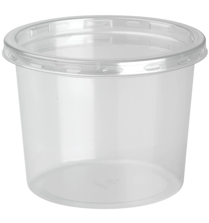 Plastic deli Container met Deksel rPET "DeliLite" 9,8Oz/279ml (50 stuks)