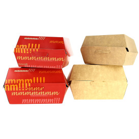 Boîte à Hamburger XXL Kraft 14,5x14,5x8 cm (400 Utés)