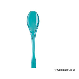 Plastic lepel  PS "Flen" turkoois transparant 14,5cm (3000 stuks)