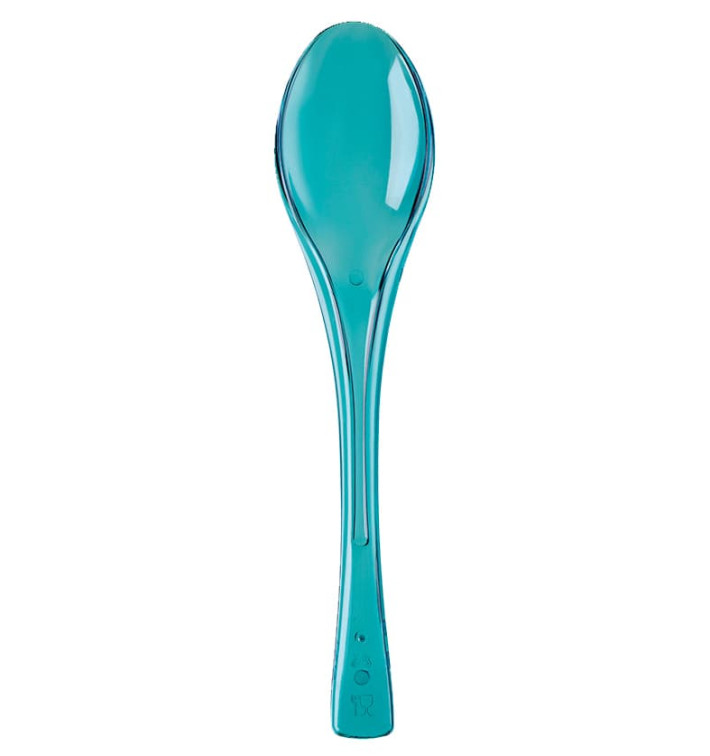 Cuillère Plastique Fly  turquoise Transp 145mm (3000  Unités)