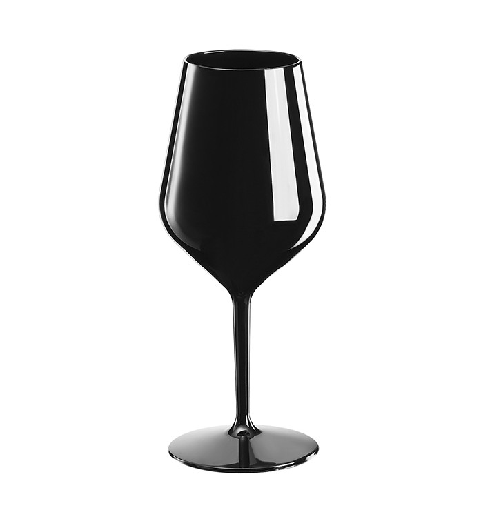 Flûte Réutilisable pour Vin Tritan Noir 470ml (6 Unités)