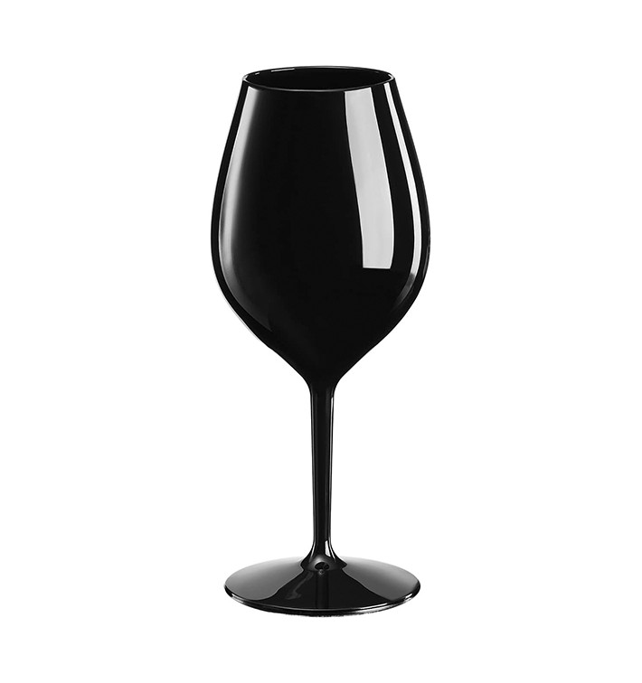 Plastic herbruikbaar glas Wijn "Tritan" zwart 510ml (1 stuk) 