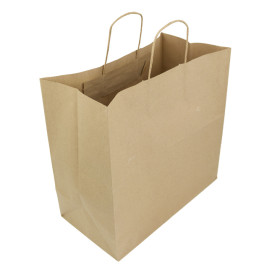 Sac en papier Kraft Marron avec Anses 100g 35+15x30 cm (200 Utés)