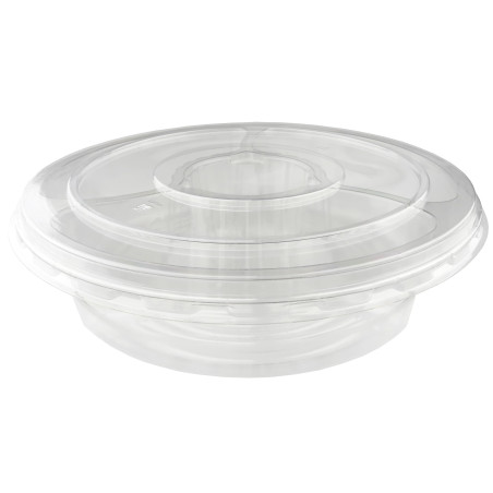 Bol en Plastique PET 4C et Couvercle Ø26x7cm (100 Utés)