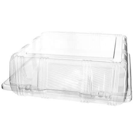 Plastic scharnierende bakkerij Container PET 22x22x8cm (220 stuks)