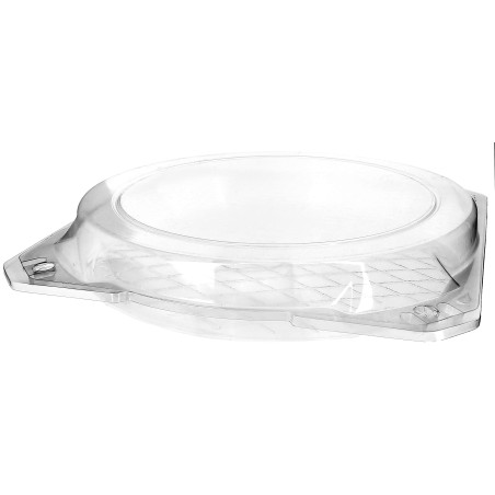 Plastic scharnierende bakkerij Container PET Ø27x5cm (100 stuks)