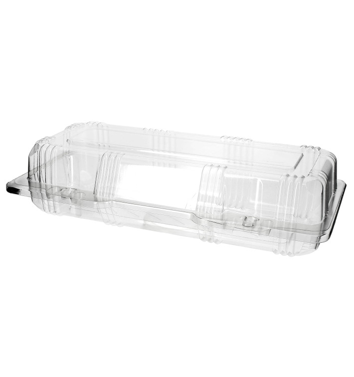 Plastic scharnierende bakkerij Container PET 24x10x6cm (20 stuks) 